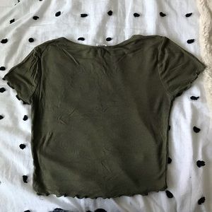 Plain green t shirt with lettuce design